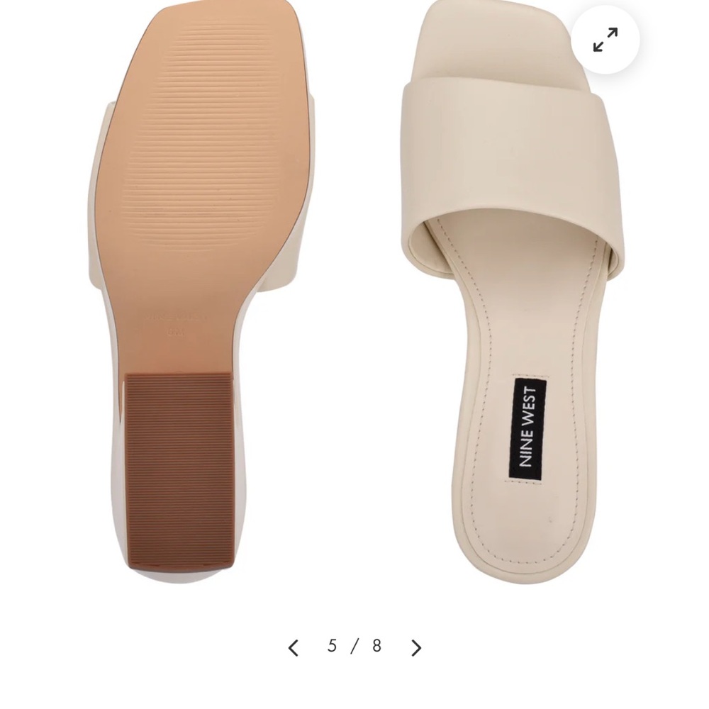 Nine West Oklee platform slide sandals Size 12 Chic Cream - Picture 2 of 6